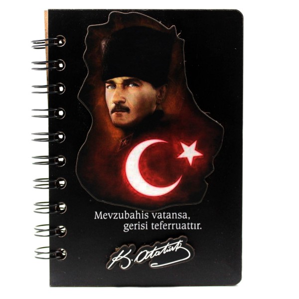 Atatürk Ayyıldız 3D Mdf Defter