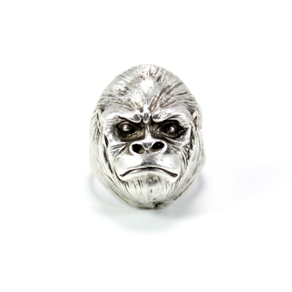 Goril Figürlü Gümüş Kaplama Ayarlamalı Yüzük