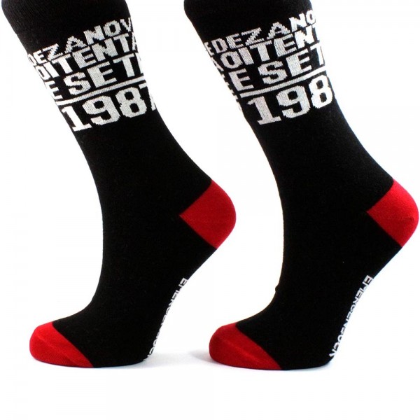 1987 Kırmızı Siyah Çorap