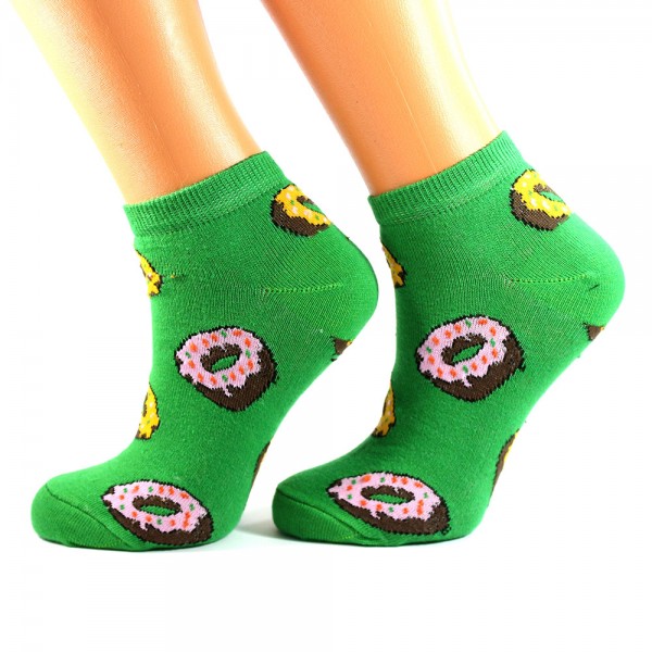 Donut Desenli Yeşil Çorap
