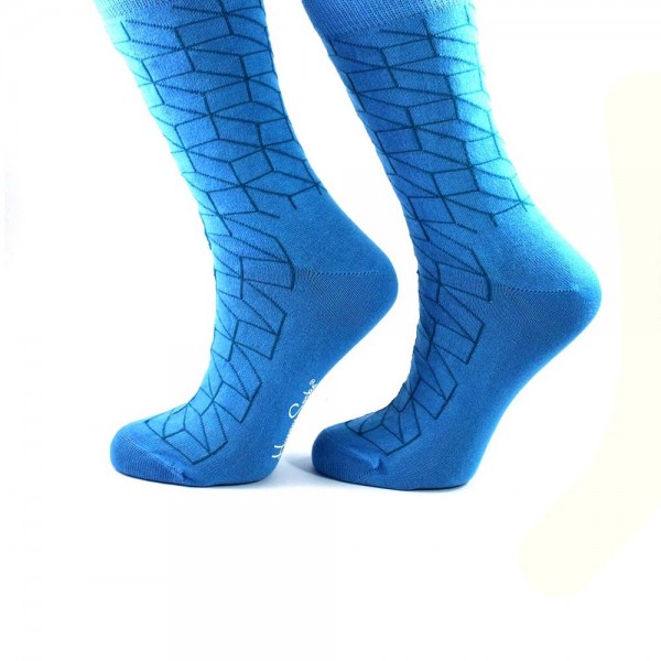 Geometrik Mavi Çorap